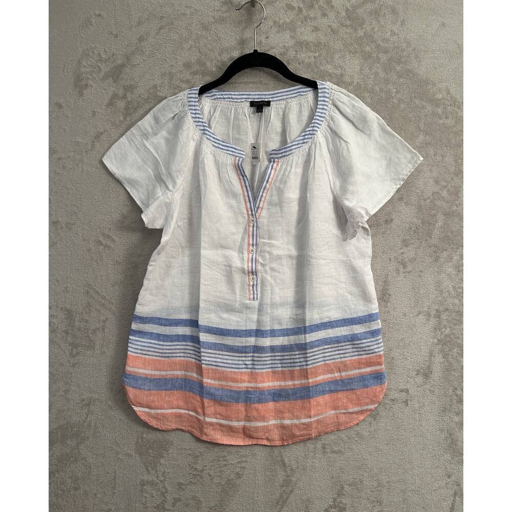 Talbots Limen Flutter Sleeve Tunic Popover Size S Nautical Beachy Coastal Resort